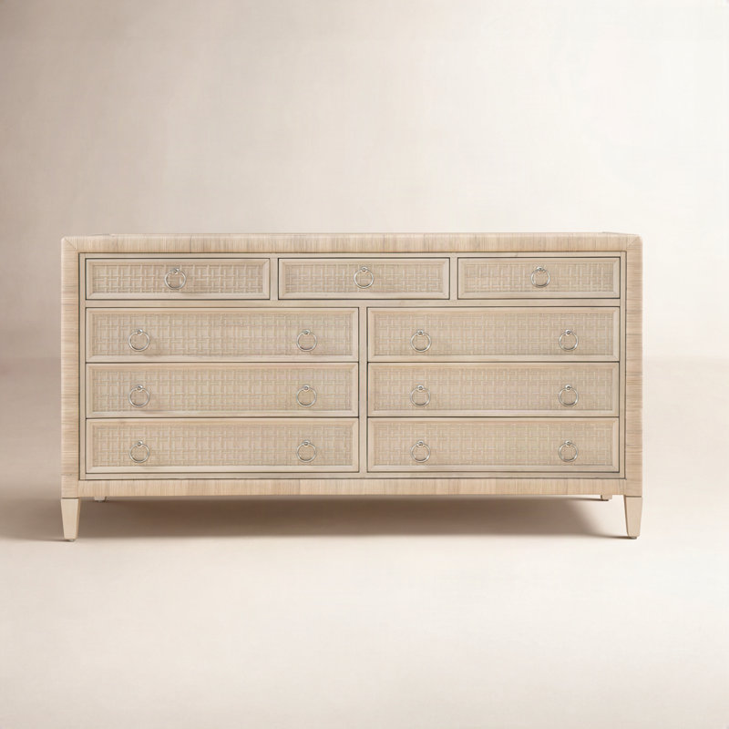 Monterey 64" Double Dresser, Brass, No, Satin Nickel