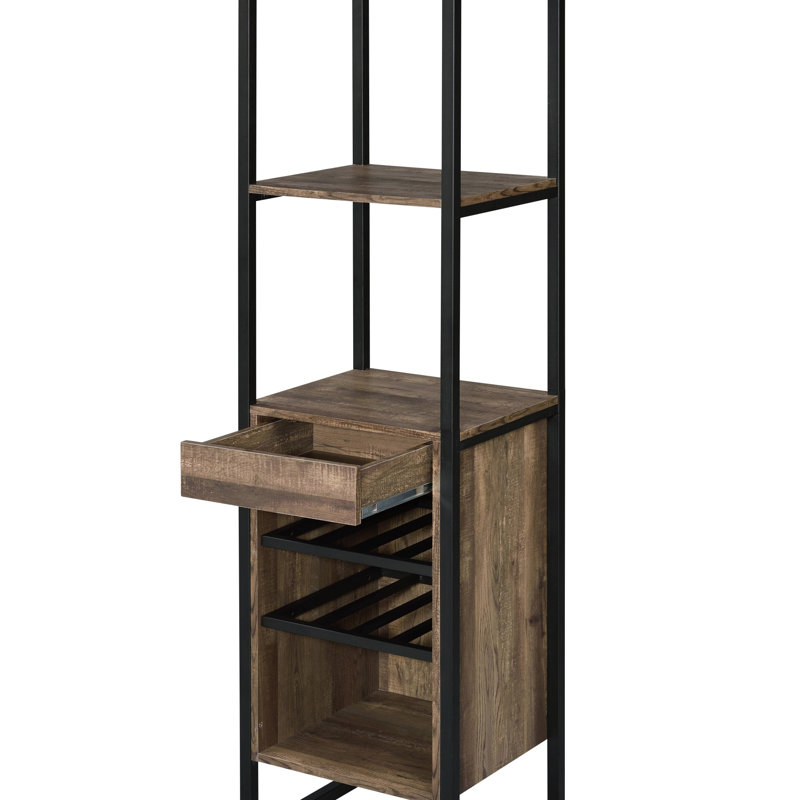 Narik Weathered Oak Finish Wine Rack