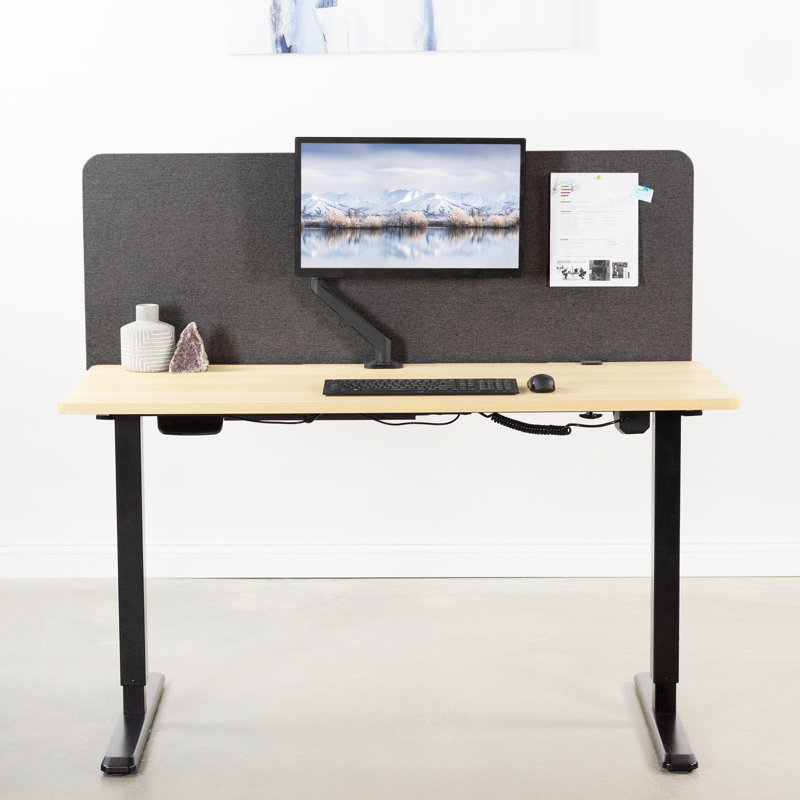 Dark Gray 60" x 24" Acoustic Desktop Privacy Panel