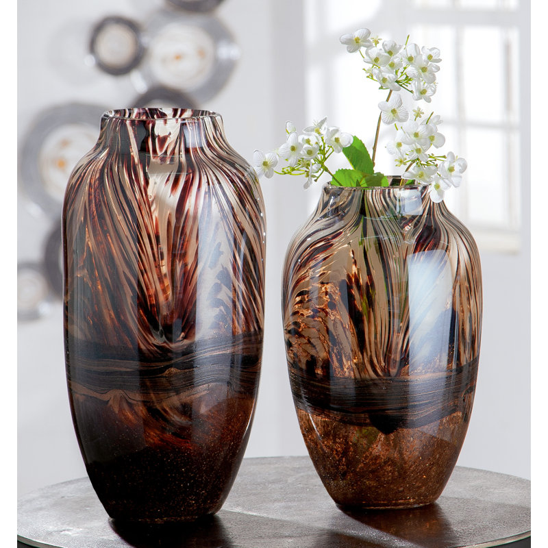Adio Handmade Glass Table Vase, 37cm H x 17.5cm W x 17.5cm D.