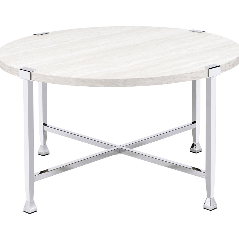 White Oak And Round Coffee Table - Industrial Interior Shown