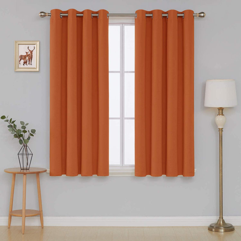Borunda Room Darkening Curtain Single Panel, 26" W x 63" L, Orange