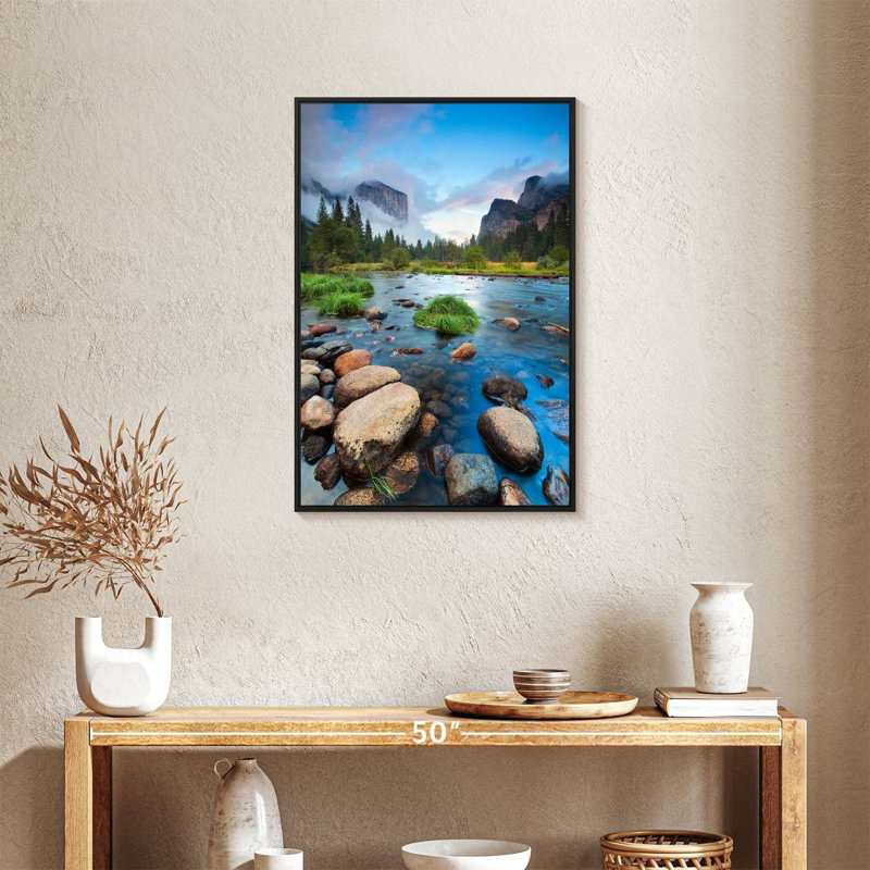 Merced Riverside, Cadre flottant noir, 21 po x 31 po