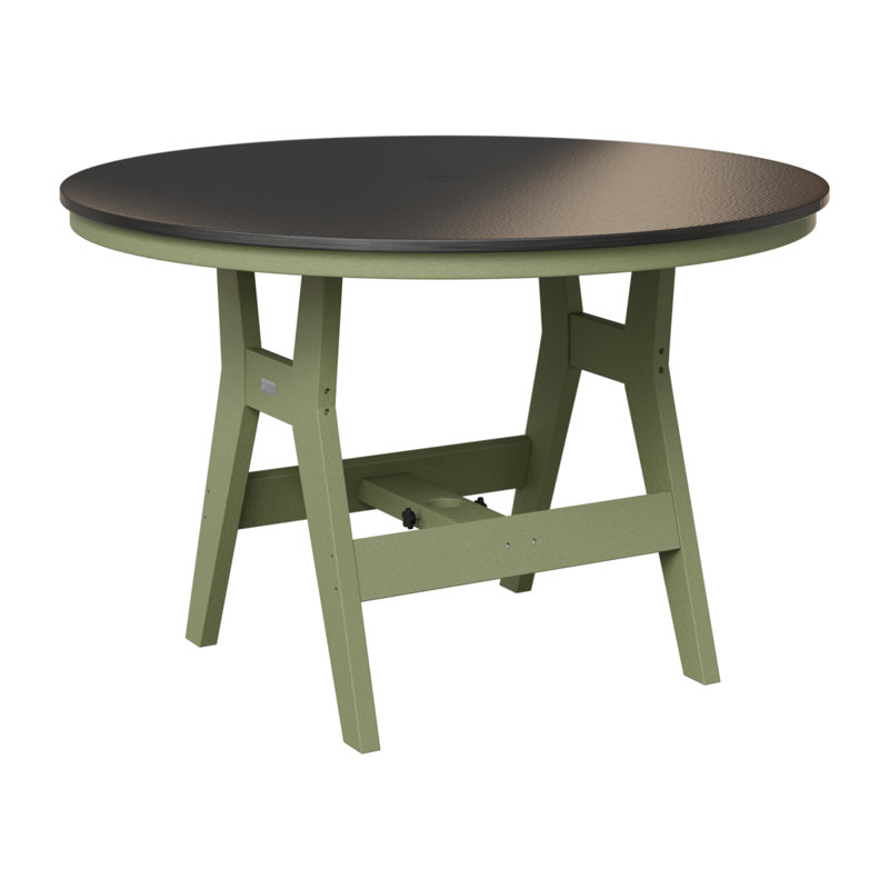 Table ronde à hauteur de comptoir 48 po Berlin Gardens Harbor, H 35,5 po x l 48 po x P 48 po, Noir martelé, Sauge