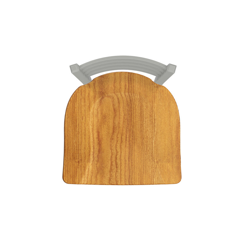 Jackie Side Chair, Anodized Nickel, Wood-Medium Oak