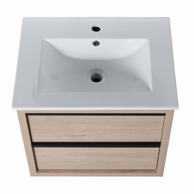 Meuble-lavabo simple avec plateau en bois manufacturé