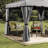 Sojag Outdoor 10' x 12' Roma Fabric Soft-Top Gazebo Sun Shelter, Grey/Black