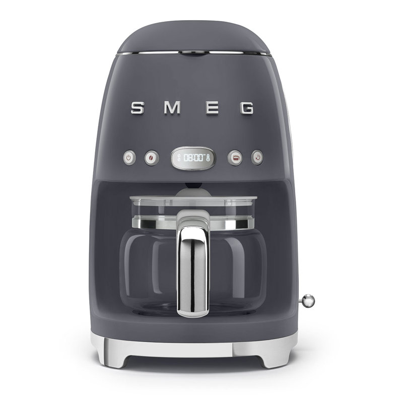 Smeg DCF02GRUS 50's Retro Style 47.34 Oz Aesthetic Drip Coffee Machine, Gray, Gray