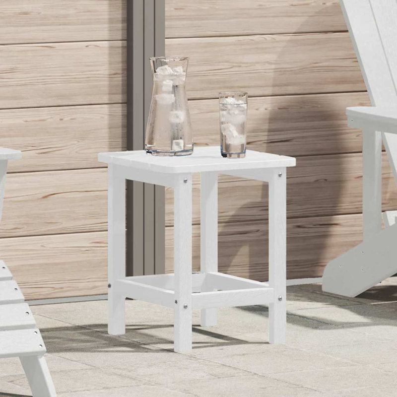 Square Outdoor Side Table, White