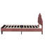 EU Single (90X200cm) Scalloped Shell Bed, Glam Upholstered Platform Frame, Burgundy & Beige Velvet-1608467012