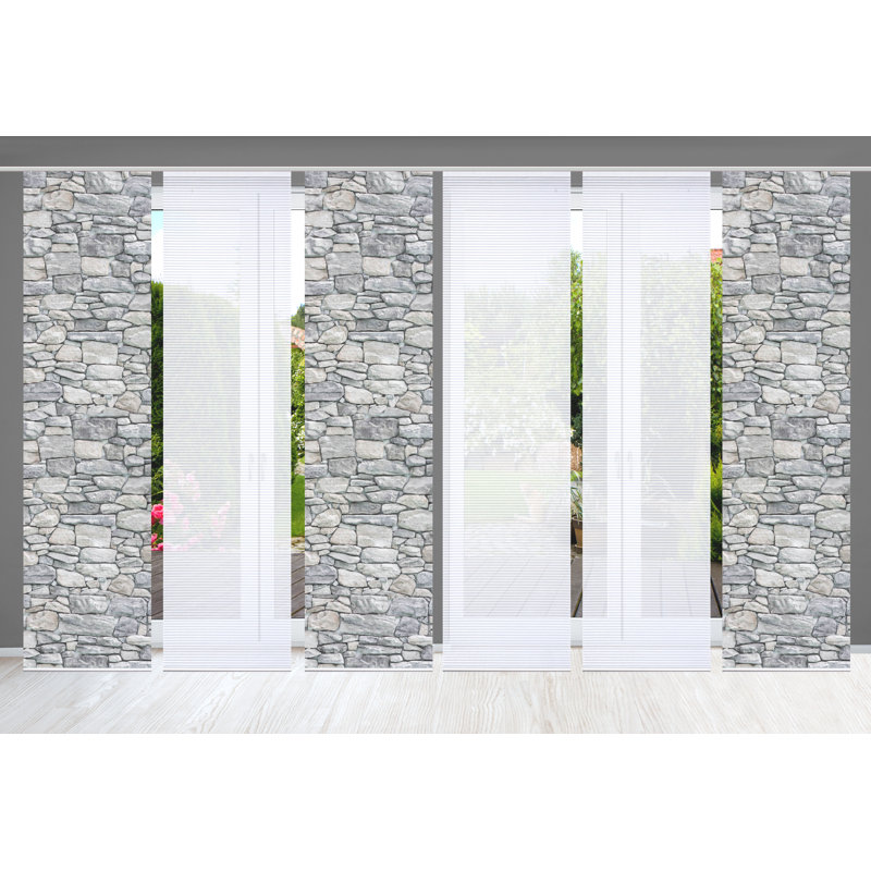 Semi Sheer Sliding Panel, in Grey