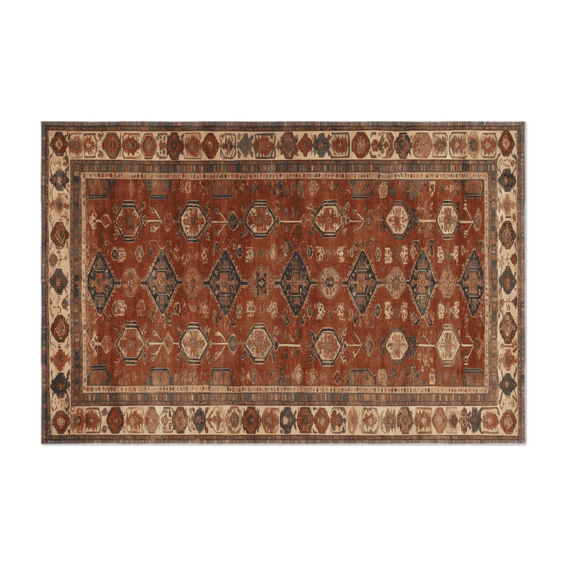 Tapis turc intérieur et extérieur brun, Rond 5 pi