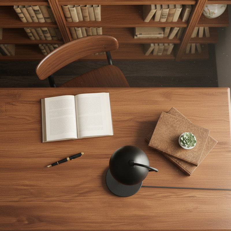 Lampe de table de travail en métal 21 "avec abat-jour dôme réglable Auerbach, Encre