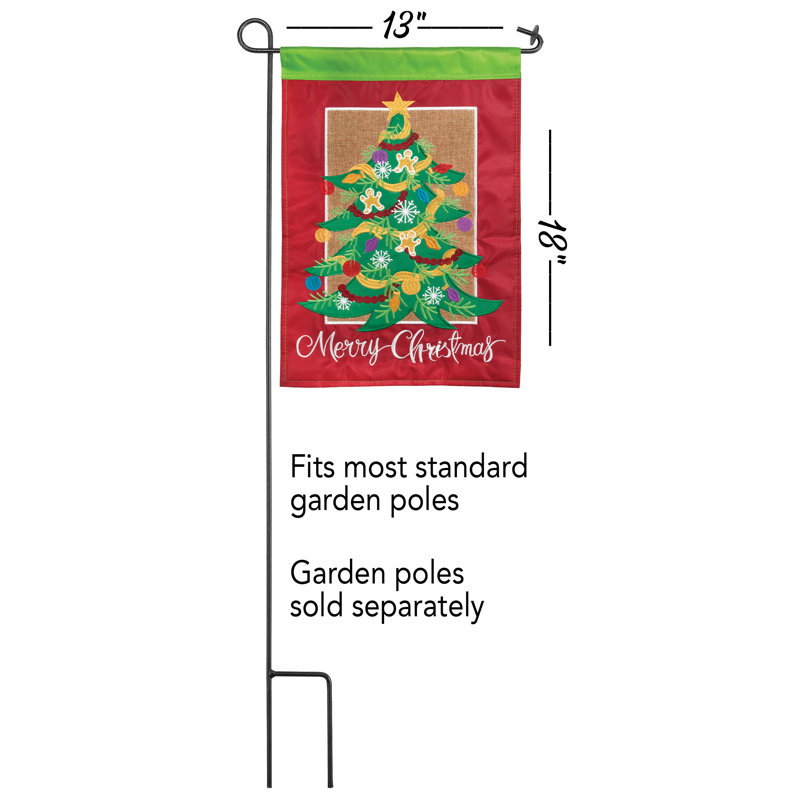 Double Sided 18'' H x 13'' W Nylon Christmas Garden Flag
