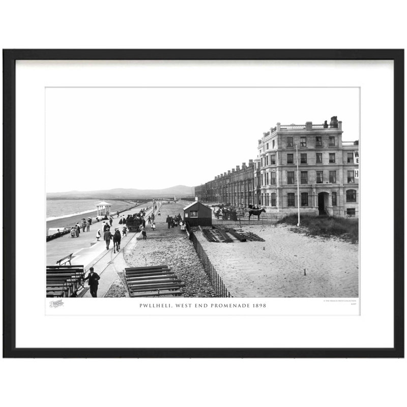Pwllheli, West End Promenade 1898 by Francis Frith - Single Picture Frame Print, 60cm H x 80cm W x 2.3cm D