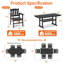 Ensemble de salle à manger d'extérieur 7 pièces en PEHD avec chaises empilables, table rectangulaire 6 places avec trou pour parasol, mobilier résistant aux intempéries pour terrasse et jardin.-1354400500