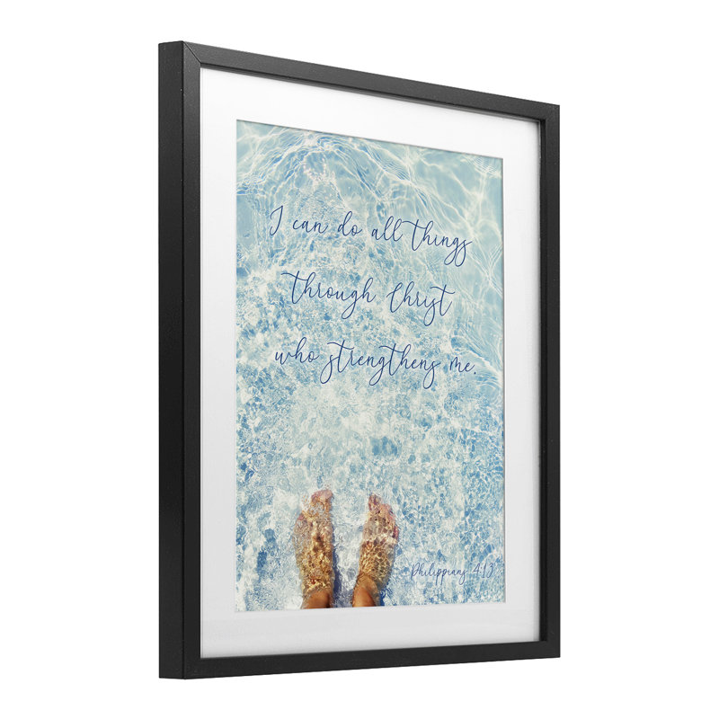 «I Can Do All Things», impression sous verre encadrée, conception de Sarah Jane, H 16 po x l 13 po, Cadre noir minuit