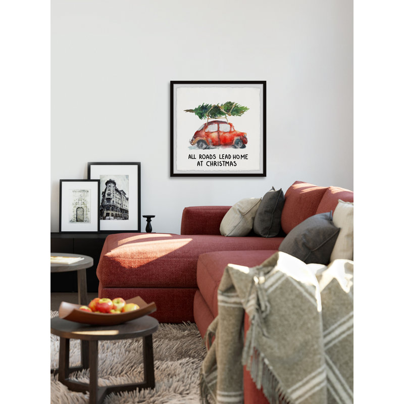 Home At Christmas - Single Picture Frame Print, 30cm H x 30cm W x 3.81cm D