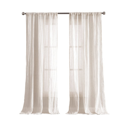 Solid Semi-Sheer Curtain Panel Set