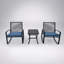 Two Person Outdoor Metal Rocking Bistro Set With Cushions And Side Table For Patio Relaxation