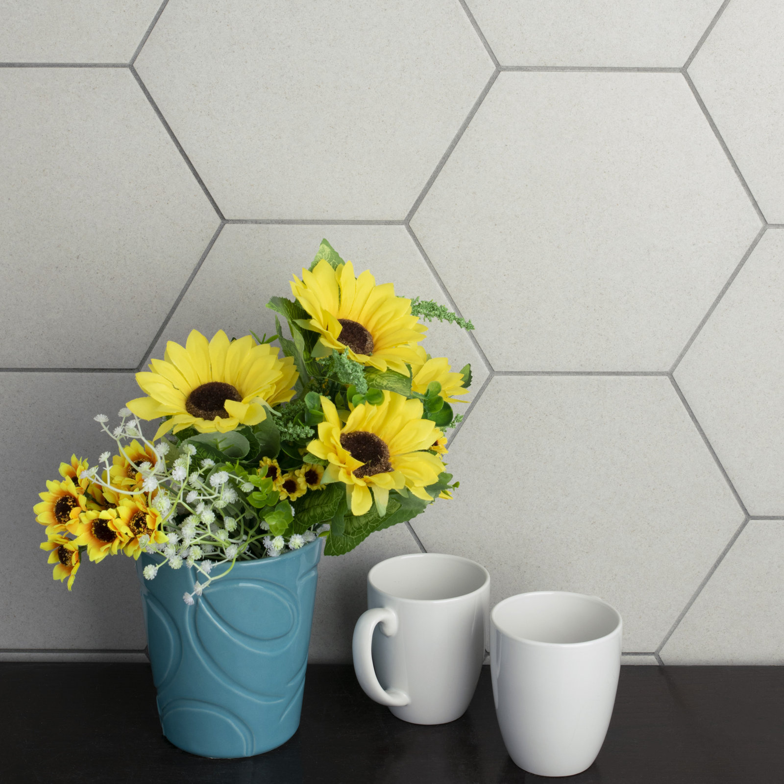 Annata Vintage Hex 8.63" x 9.88" Porcelain Wall & Floor Tile, Blanco