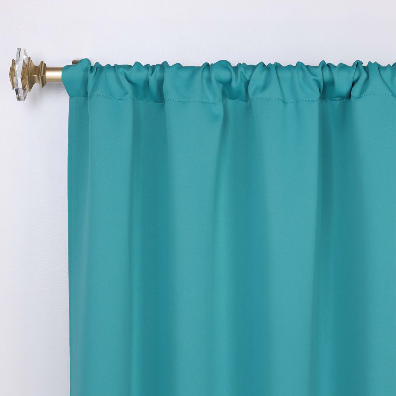 Paire de rideaux obscurcissant avec œillets Millendon, L 52 po x L 96 po, Turquoise