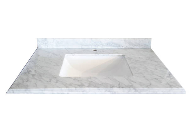 Laviva Wimbledon 24'' Marble Single Vanity Top with Sink and 1 Faucet ...