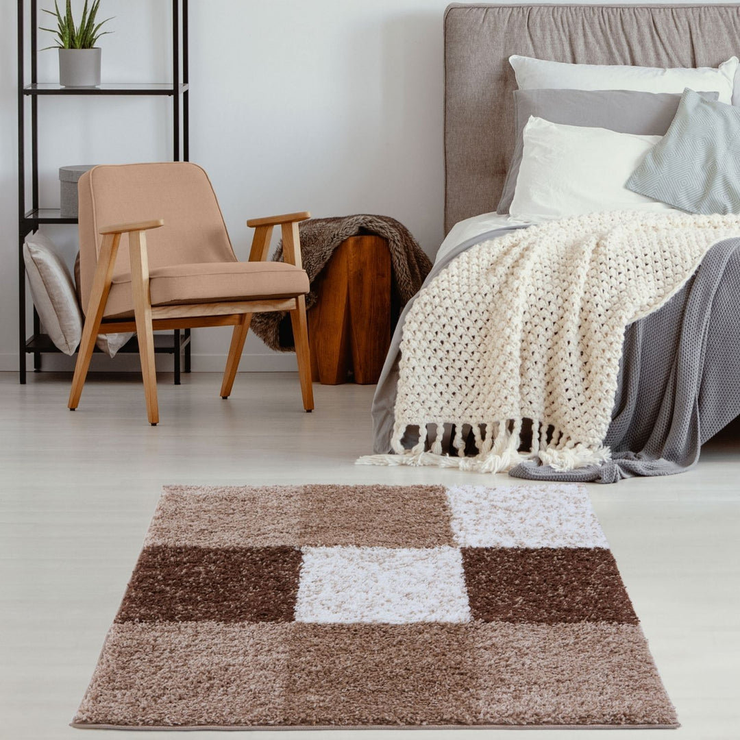 Myshaggy Collection Rugs Geometric Design in Brown
