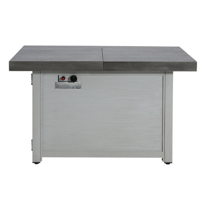 Extendable Rectangle Aluminum Alloy Fire Pit Table, 50,000BTU