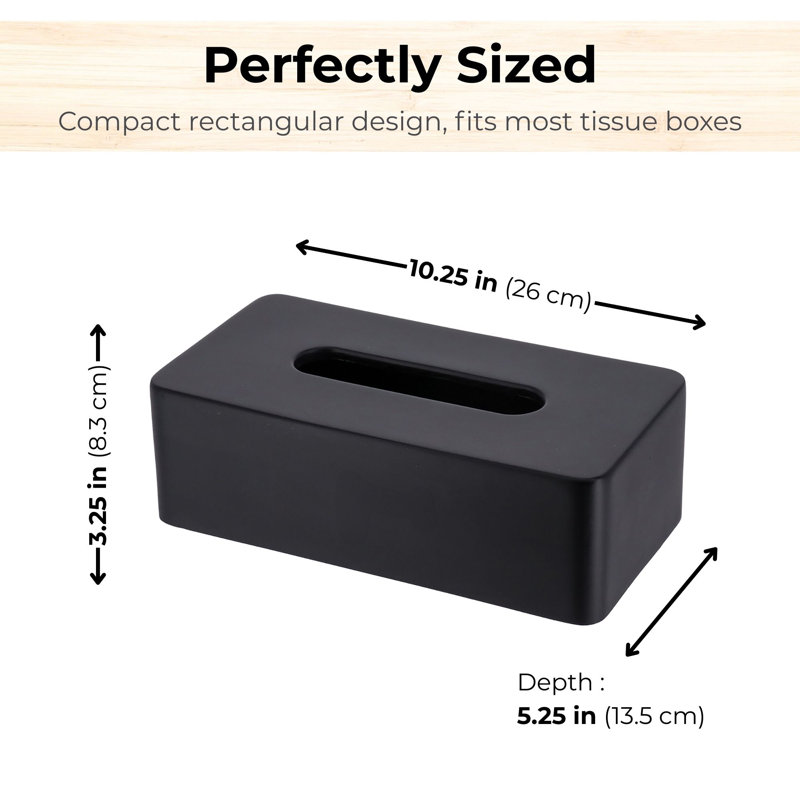 Minimalist Black Tissue Box Cover, Black