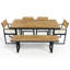 Ensemble de salle à manger 6 pièces en bois d'acacia, 1 table avec 4 chaises et 1 banc-1605553377