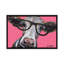 «Cora the Cow with Glasses on Pink», impression sur toile-72128166-32500724
