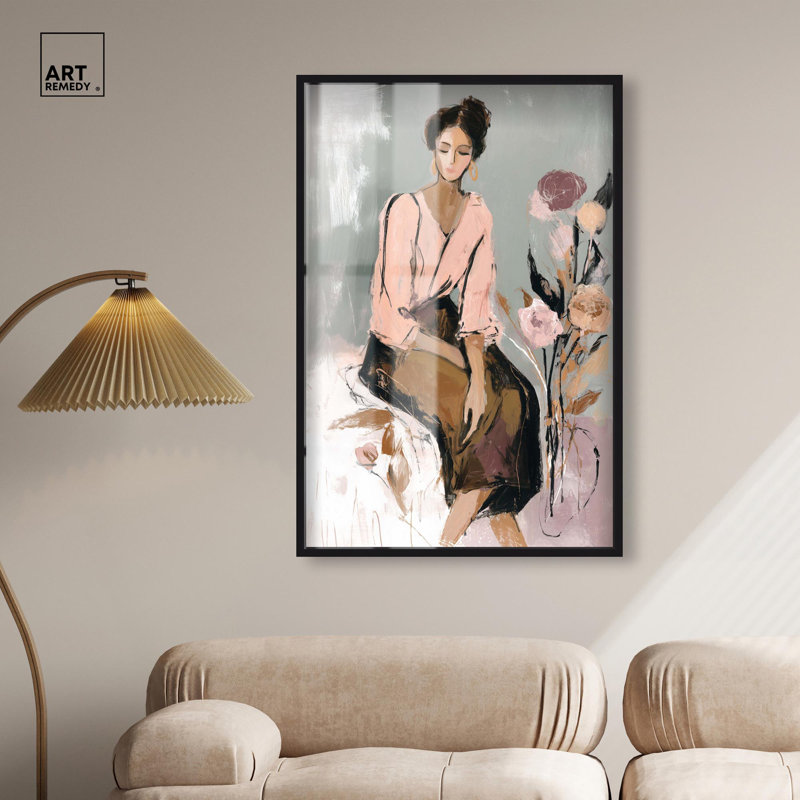 Décoration murale glamour «Lost in Quiet Reflection II» par Art Remedy, cadre noir, 31 x 46, H 46 po x l 31 po