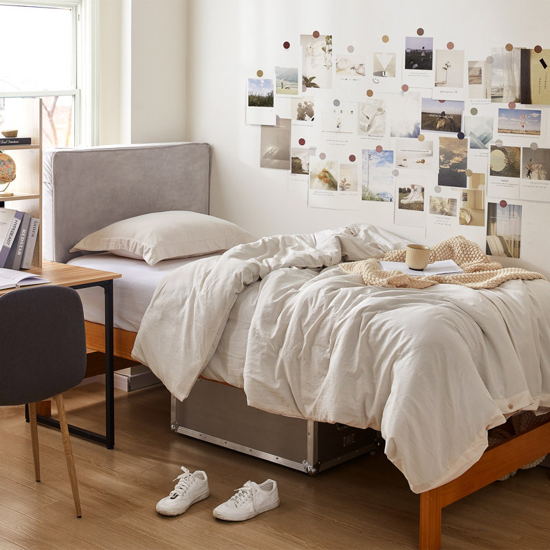 Ensemble d'édredon en duvet synthétique Ultra Cozy, Édredon pour très grand lit + 2 très grandes ta, Blanc cassé