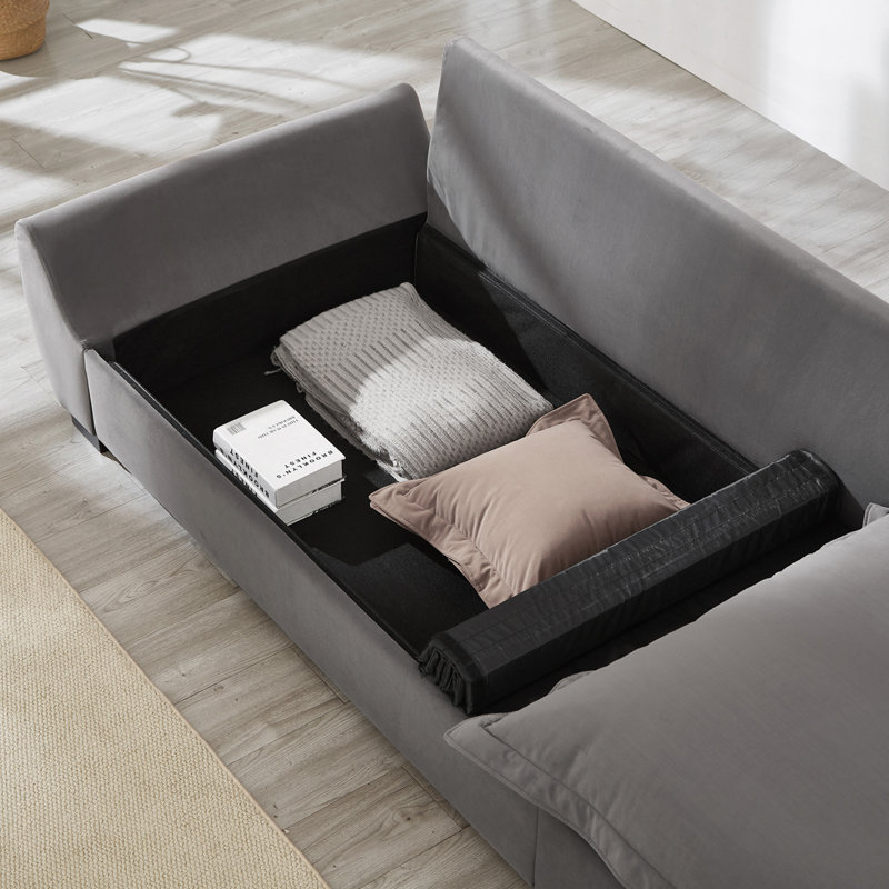 Canapé modulaire modulaire avec rangement, dossier amovible,, Gris