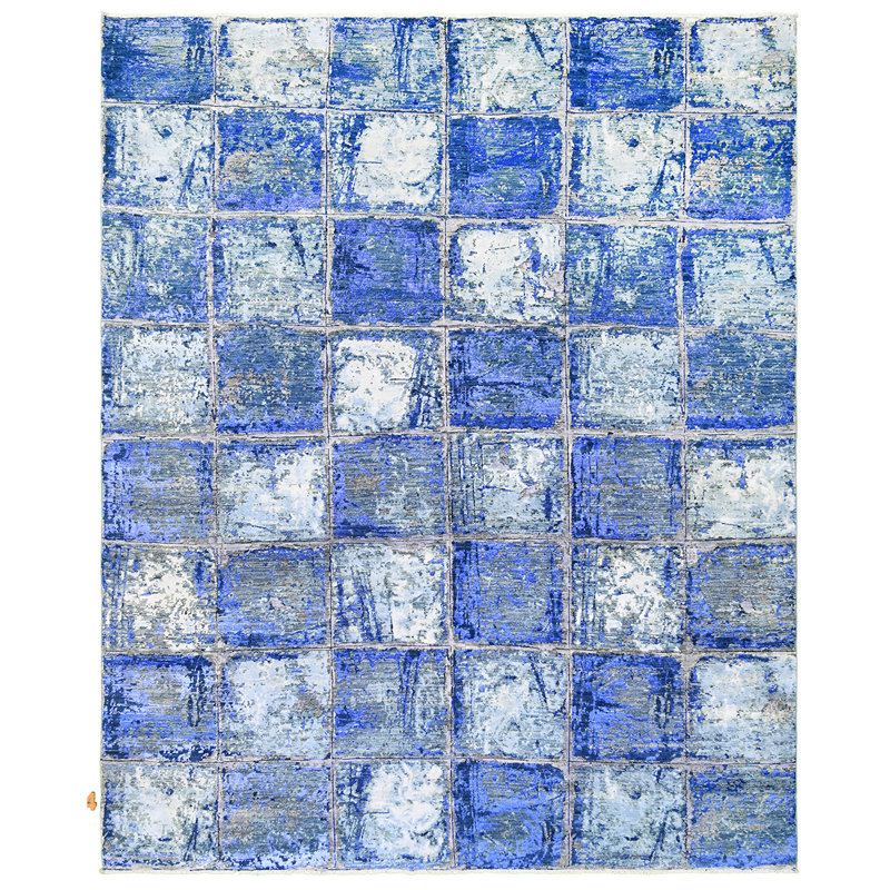 Tapis bleu / blanc de haute qualité
