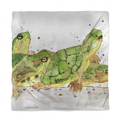 Small Aquatic Turtles Duvet Cover | Brown | Home Decor