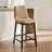 Faux Leather Counter Stool with Solid Wood Legs-119721196-133075109