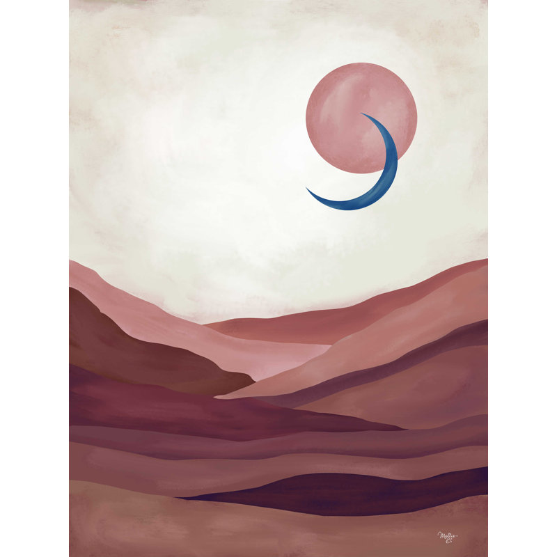 «Desert Sun and Moon» par Mollie B., impression sur toile tendue, H 32 po x l 24 po
