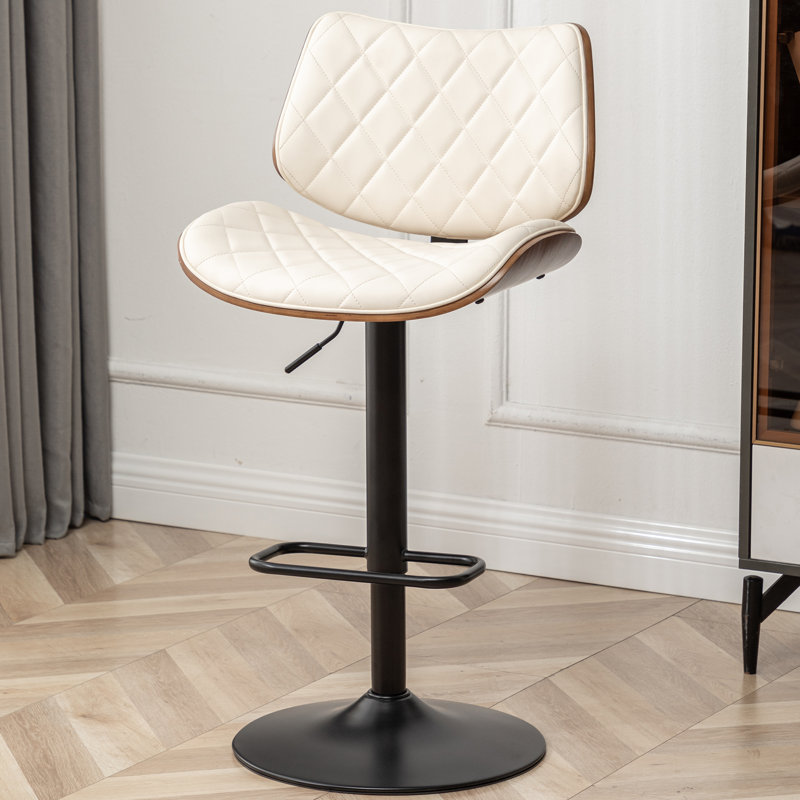Tabouret de bar pivotant à hauteur réglable, Beige