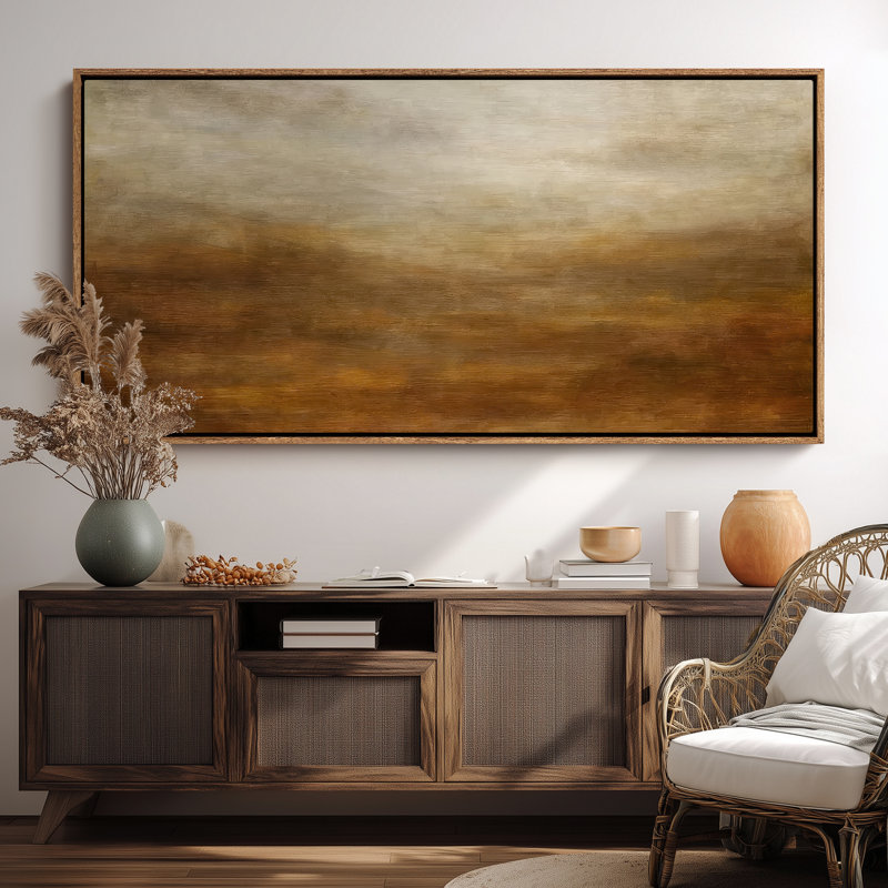 Très grand art mural rétro encadré pour art classique, H 30 po x l 60 po, Naturel