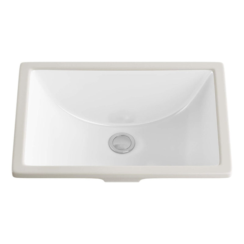 Allora USA 13'' White Porcelain Rectangular Bathroom Sink with Overflow