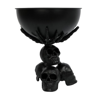 Black Bowl with Skull Stand