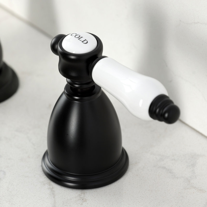 Kingston Brass Bel-Air Double-Handle Widespread Kitchen Faucet, Without Side Spray, Matte Black