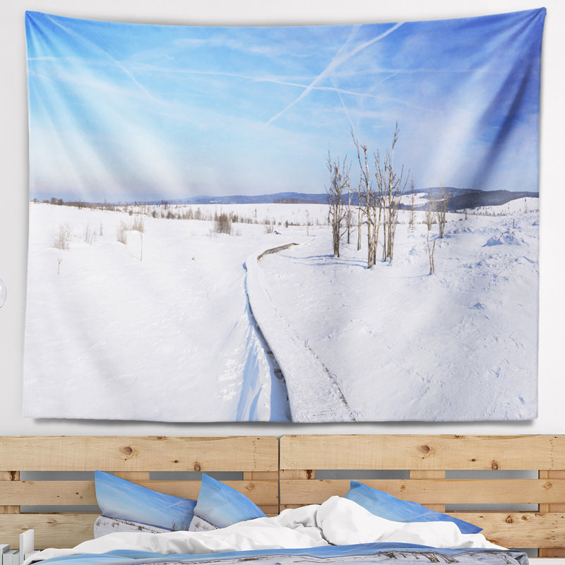 Tapisserie panorama hautes fagnes en belgique pour et fixation murale mer shore, H 78 po x l 92 po
