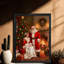 Art mural rétro noir, père Noël et père Noël, impressions encadrées de style rétro-1436909883