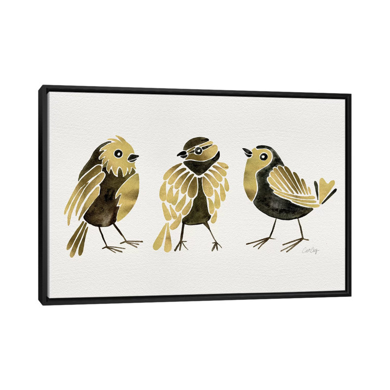 Pinsons dorés Strickler, Toile avec cadre noir, H 32 po x l 48 po x P 1,5 po