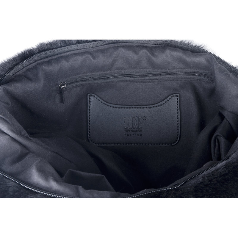 Latitude Run® Fashion Classic Faux Fur Handbag, Black