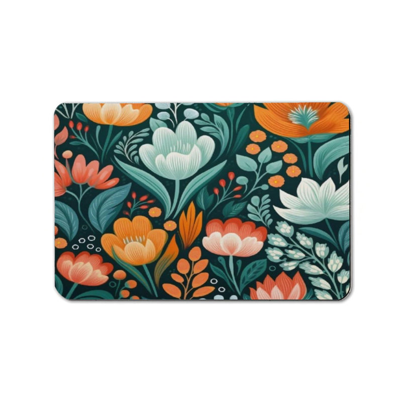 Tapis pour salle de bain 32 po x 20 po, Mauve / Organce florale