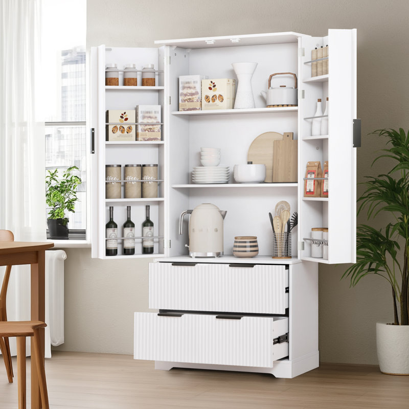 Armoire de rangement autoportante 72 po H, Blanc